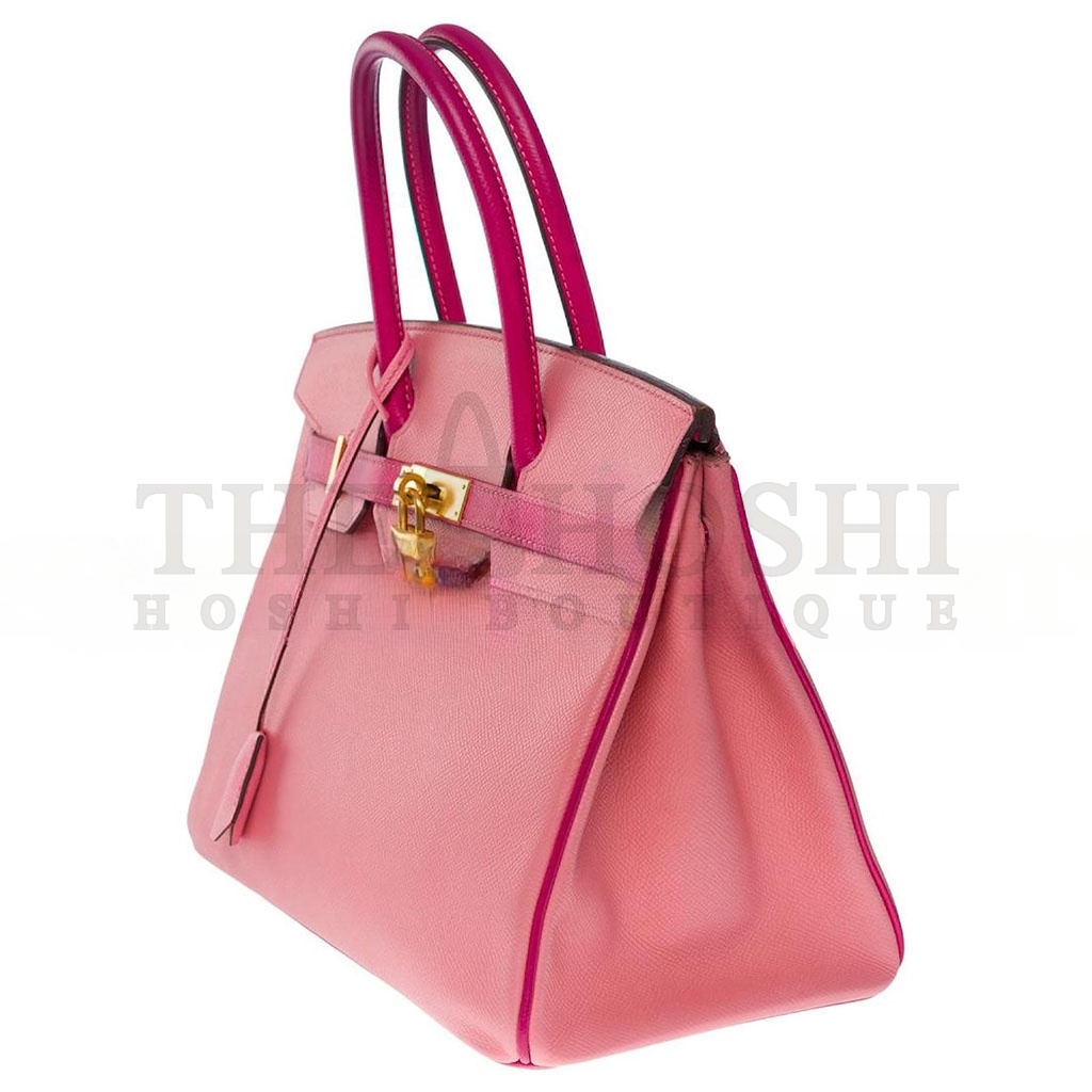 H**me5 BIRKIN 30 TOGO LEATHER CHERRY PINK AND PEACH HORSESHOE ENGRAVED GOLD BUCKLE HANDBAG 101220 (30*23*15cm) Master Quality